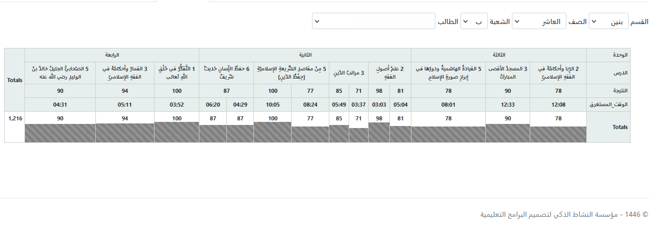 صفحة المعلم